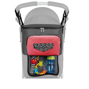 Pram Caddy - Stroller Organiser Bag in Pink or Jade - Carobelas